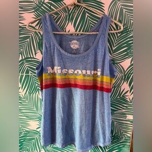 Missouri blue print tank with striped top sz m Home free brand